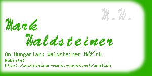 mark waldsteiner business card